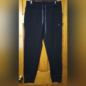 Old Navy Men's Black Joggers with Gray Drawstring, Size M